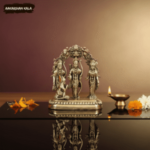 Brass Ram Darbar Idol | 3 Inch Hindu God Murti, Home Pooja Decor