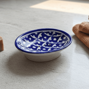 Jaipur Blue Pottery Soap Dish | Decorative Bathroom Accessory | Traditional Soap Tray for Home Décor