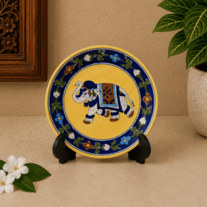 6 Inch Jaipur Blue Pottery Wall Plate | Handcrafted Ceramic Wall Hanging | Traditional Indian Art