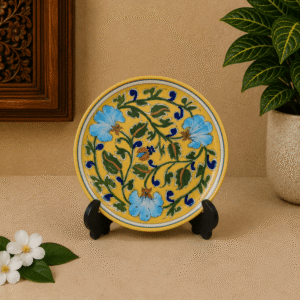 Blue Pottery Wall Plate 6 Inch | Jaipur Handmade Ceramic Wall Art for Home Decor