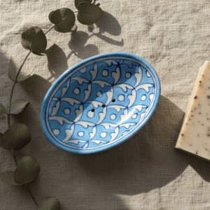 Jaipur Blue Pottery Soap Tray | Handmade Ceramic Soap Holder