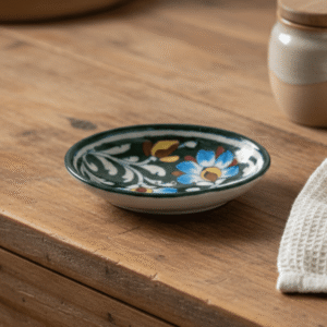 Decorative Jaipur Blue Pottery Soap Dish | Handmade Bathroom Organizer