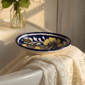 Jaipur Blue Pottery Ceramic Soap Dish | Handmade Home Bathroom Accessory