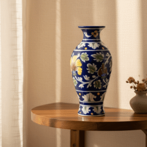 Saras Vase Jaipur Blue Pottery 6 Inch Home Decor