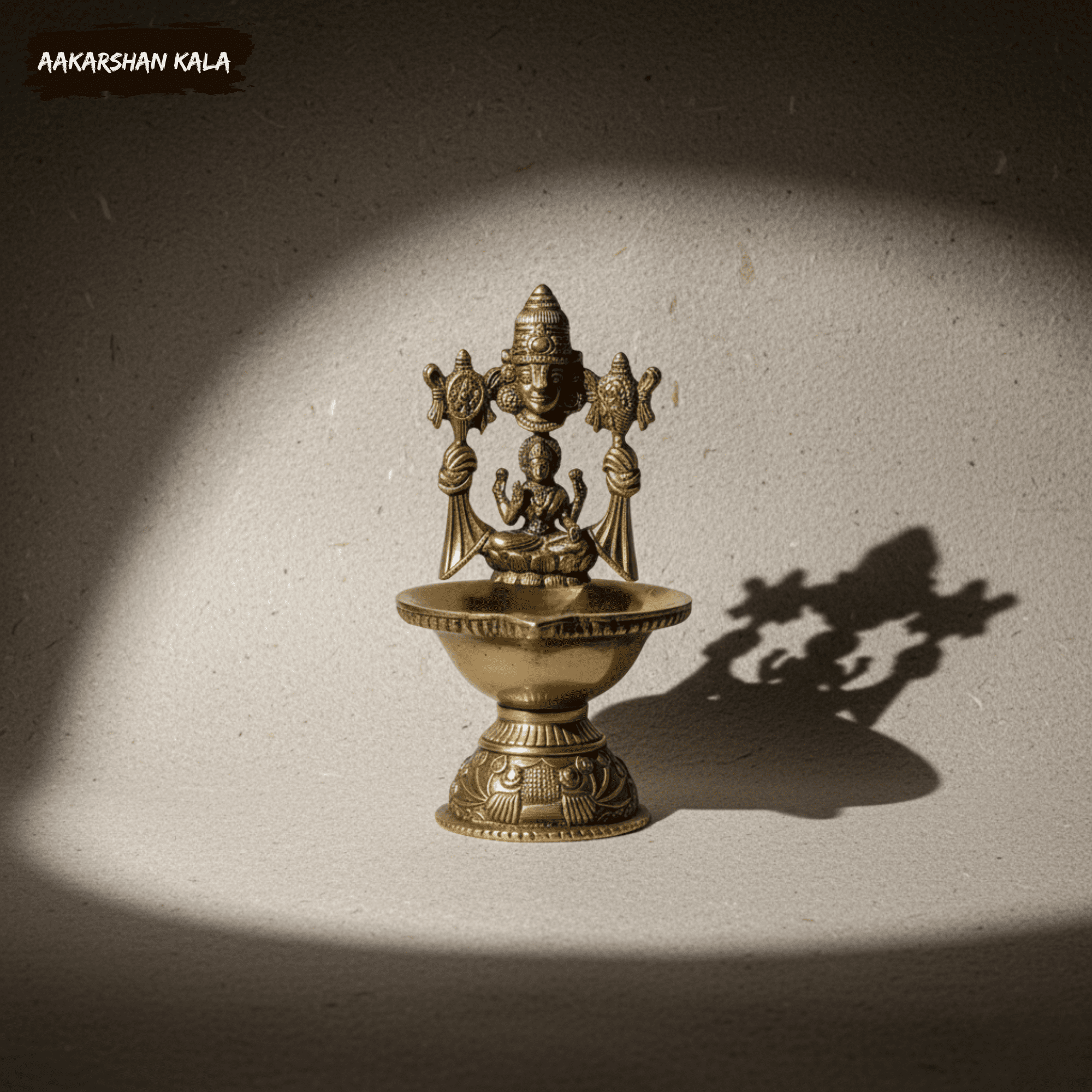 Brass Tirupati Balaji Lakshmi Diya | Hindu Oil Lamp, Pooja Decor - Image 4