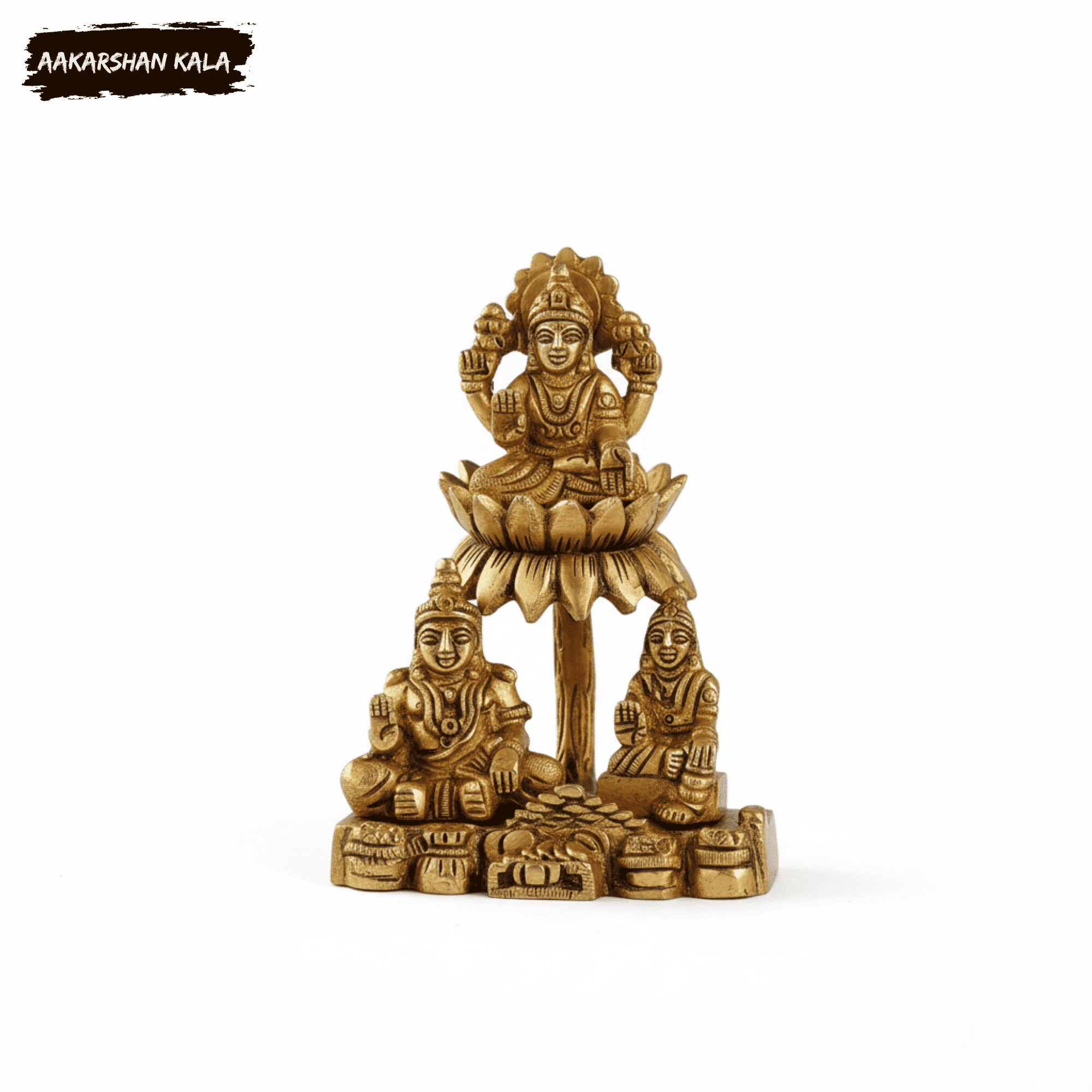 Brass Kuber Lakshmi Chitralekha Idol | 5 Inch Hindu Murti - Image 2