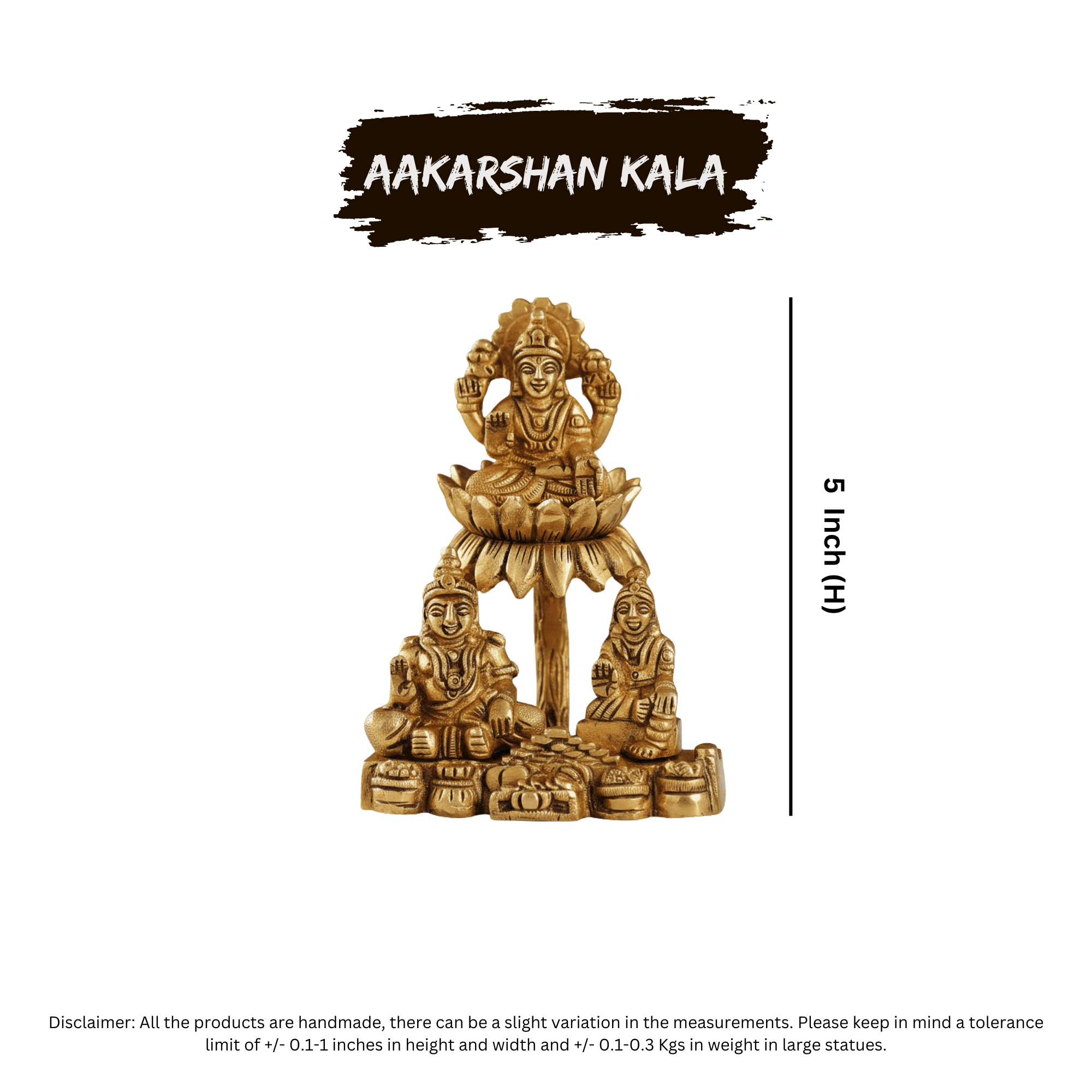 Brass Kuber Lakshmi Chitralekha Idol | 5 Inch Hindu Murti - Image 5
