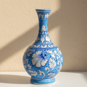 Blue Pottery Surai Vase 7 Inch β Decorative Ceramic Table Vase