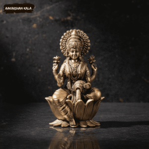 Brass Lakshmi Statue | 4 Inch Hindu Goddess Figurine