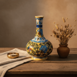 Blue Pottery Surai Vase 8 Inch β Handmade Ceramic Table DΓ©cor