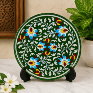 Jaipur Blue Pottery Decorative Wall Plate | Handmade Ceramic Wall Hanging | 10 Inch