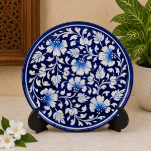 Luxury Jaipur Blue Pottery Wall Plate | Bohemian Home Decor | 10 Inch